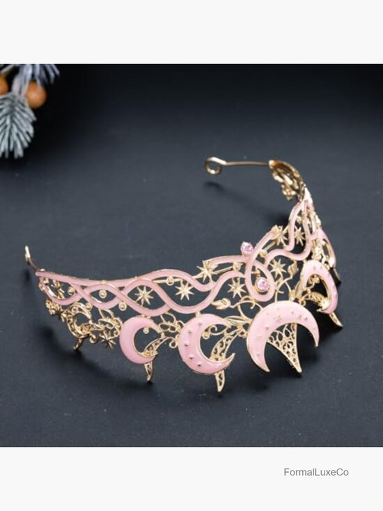 Celestial Queen Rhinestone Crown Tiara Headpiece Cosplay Bridal main image 4